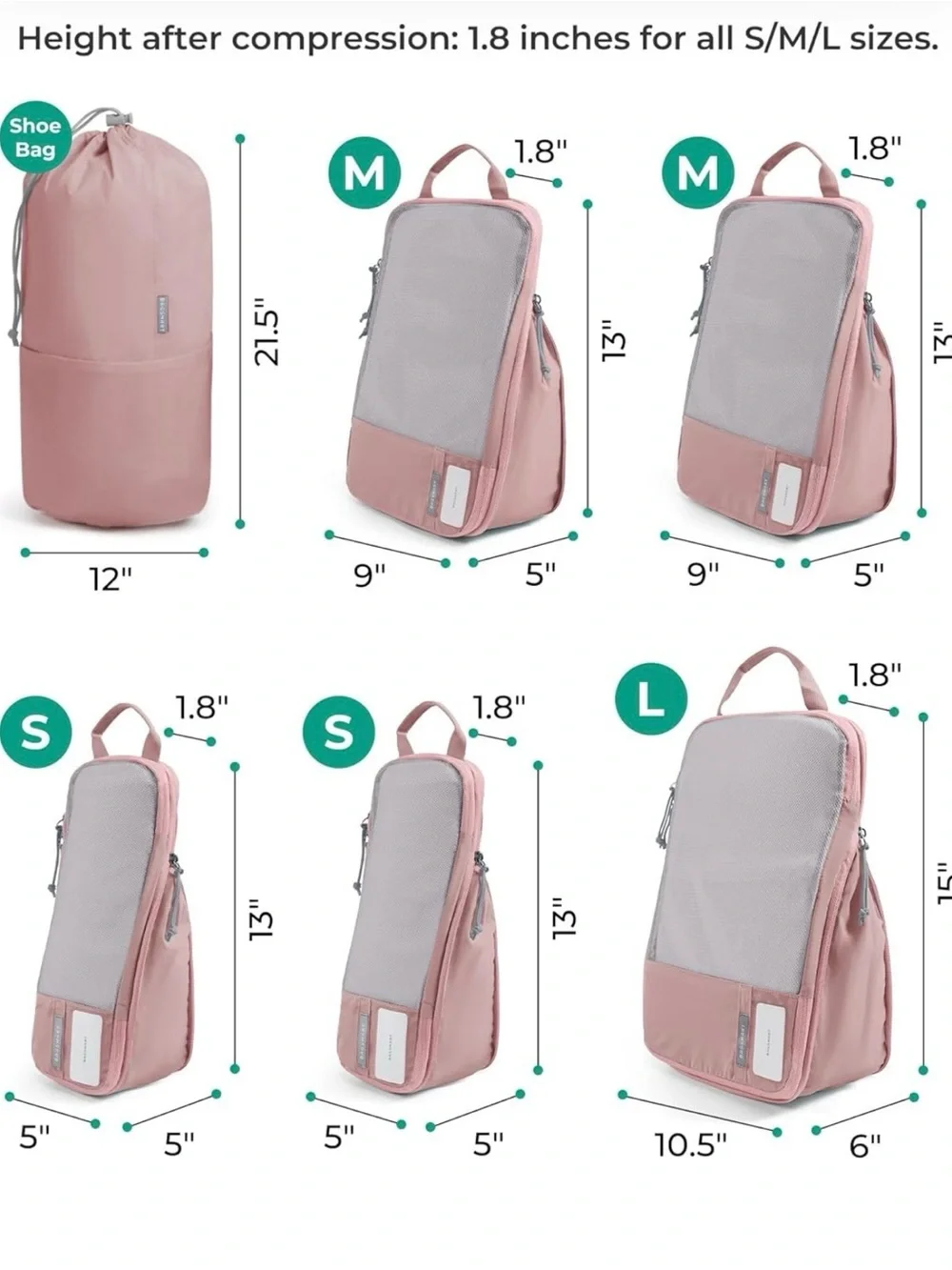 BAGSMART 6 Set/4 Set/2 Set Compression Packing Cubes for Travel